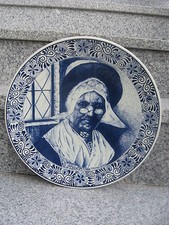 ASSIETTE MURALE FAÏENCE DE DELFT Décor VOLENDAM HOLLAND  29,5 cm