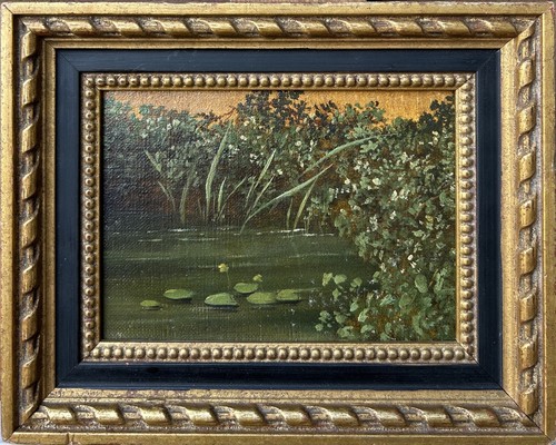 Small original antique oil - original,
