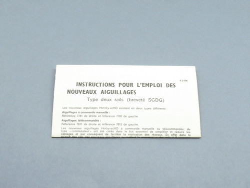 Hornby notice pour aiguillage - hornby,