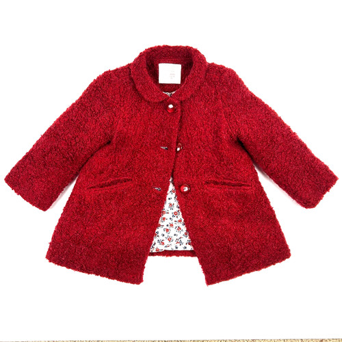 Zara red textured coat jacket - coat,