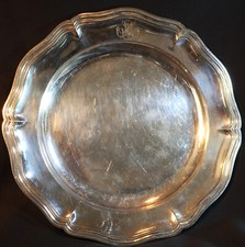 ****** Plat Christofle métal argenté circulaire XIX - JUL23PLA001