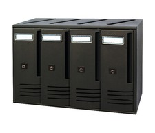 BOÎTE AUX LETTRES DE COPROPRIÉTÉ MOD. CUBE EN ALUMINIUM COULEUR FONTE 4 PLACES 