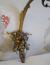 Ancienne applique murale Tête de MASCARON en bronze doré Napoléon III 25 cm