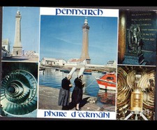 PENMARCH (29) BARQUE de PECHE au PHARE D'ECKMUHL & FEMME BRODEUSE