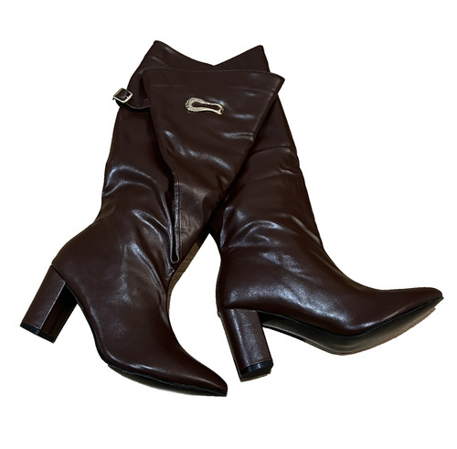 Bottes femme marron talon - marron, 42