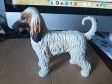 chien en  céramique  , lévrier afghan - H 15 cm x 16 - AKITA Vaga international 