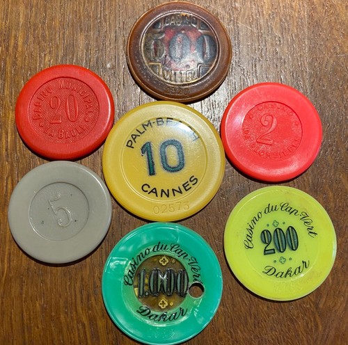 Lot jetons de - de, casinos