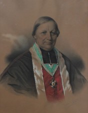  V DE CAZENAVE AQUARELLE" PORTRAIT D'ECCLESIASTIQUE"