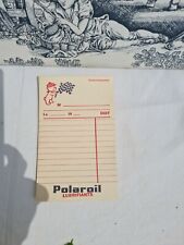 ANCIEN CARNET DE FEUILLES PUBLICITAIRE HUILE POLAROIL GARAGE AUTO