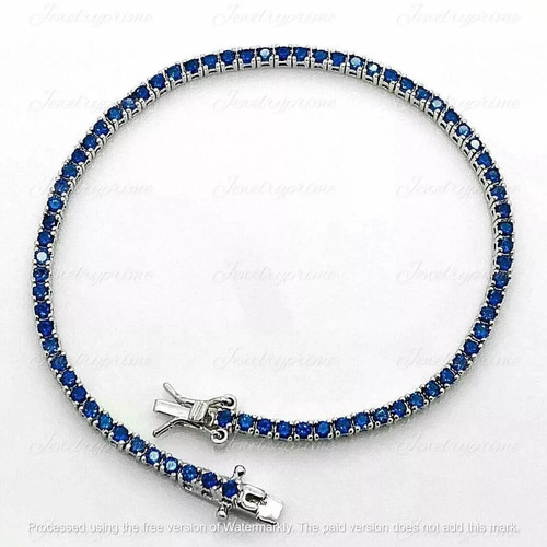 Bracelet tennis saphir bleu