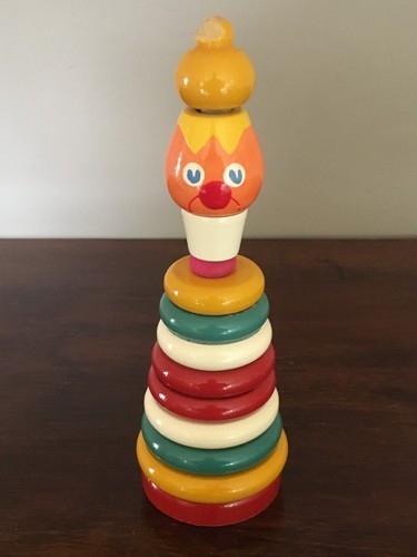 Clown jouet bois - clown,