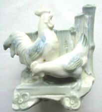 porte-allumettes Art Déco porcelaine n° 1636: Coq et poule sur terrasse