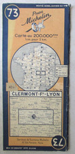 Carte touristique 73 Clermont-Ferrand - Lyon Pneu Michelin Année 1946