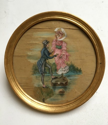 Peinture sur soie monogramme - sur, soie,