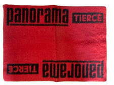 Ancien tapis de jeu de cartes  TIERCE PANORAMA vintage journaux bistrot café