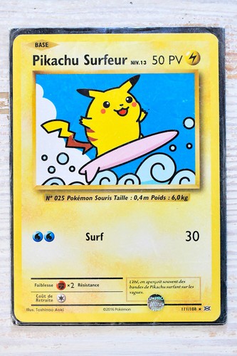 Carte pokemon pikachu surfeur - pokemon,