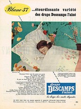 PUBLICITE ADVERTISING 024   1957    DESCAMPS  L'AINE   DRAPS