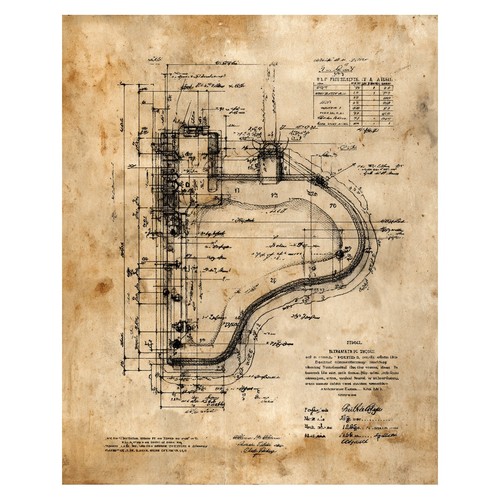 Affiche style plan vintage - style,