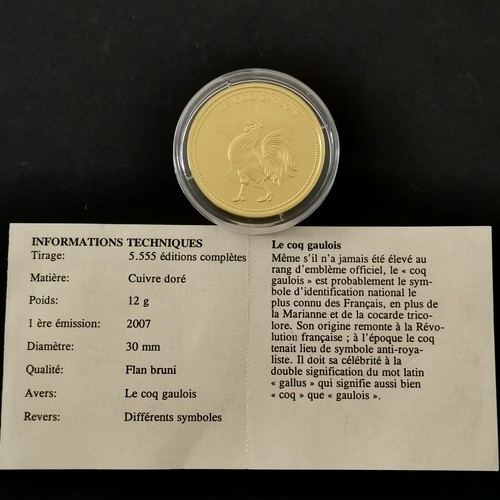 Medaille 2007 30mm 12g coq - le,
