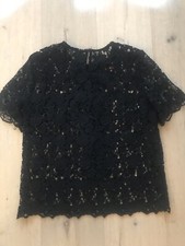 Belle Pièce Couture Blouse En Dentelle  Noire marque Zara