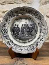 Assiette ancienne H&B Choisy – Série historique Louis XIII – Faïence terre de fe