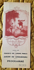 Programme Concerts des Jardins Publics Train P. O. Jardin du Luxembourg Eté 1934