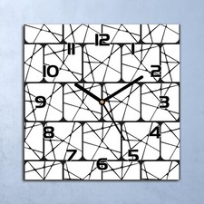 Horloge Murale En Verre briques géométriques minimalistes scandinavie 30x30