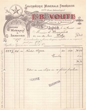1911 Facture illustrée Savonnerie Minérale Française J.R.B. Vouté – Lyon