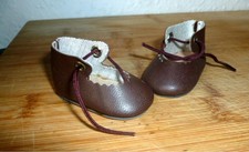 Chaussures en cuir  pour poupée ancienne 5,5 cm