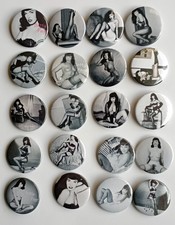 LOT COLLECTION ENSEMBLE 20 BADGES PINS DE BETTIE PAGE MODEL PLAYBOY