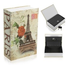 Livre coffre-fort à 2 clés en acier dissimulé - livre de voyage Paris Sécurité
