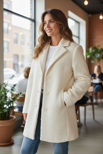 Veste femme tissu teddy - en,
