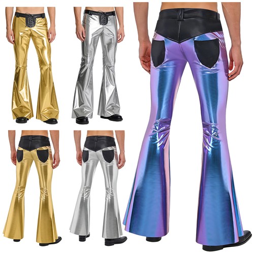 Mens metallic flare pants - flare, 70s