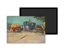 Les Roulottes campement de Bohémiens-Van Gogh Vincent-Magnet Frigo 54x78mm