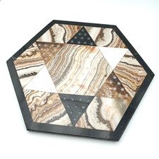 Jeu de dames Chinois Onyx & Marbre vintage - 35 cm