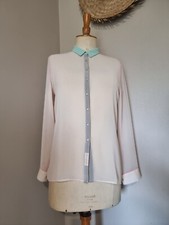 COP COPINE :  CHEMISE BEIGE ROSÉE VOILE OPAQUE ORIGINALE COULEUR EN DOUBLURE