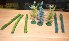 hornby echelle O lot accessoires 3 arbres 5 haies dont 2 avant guerre
