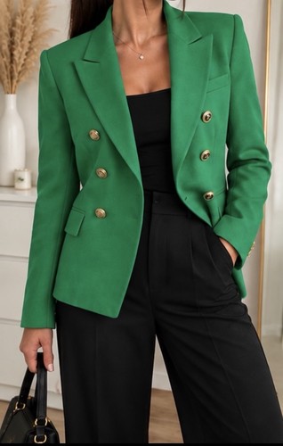 Zara blazer femme vert uni