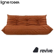 Ligne Roset Togo Vegan Cuir Places Braun Cognac Neubezug