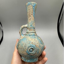 Ancienne bouteille en terre cuite émaillée Kushan bien conservée du Proche-Or...