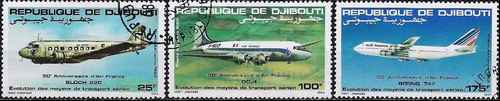 Timbres avions djibouti - avions,