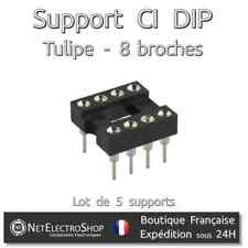 Support CI DIP - Tulipe - contacts or - 8 broches - Lot de 5 supports