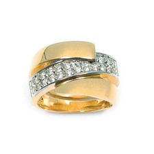 Bague T60 Bicolore Rhodié