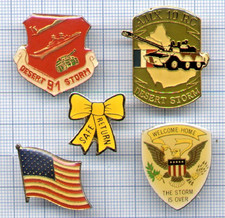 Lot Pins Army armée Desert STORM 91 char AMX 10 RC Military SAFE RETURN USA Flag