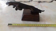 mascotte automobile jaguar en bronze sur socle dim 18 cm