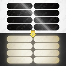 Kit 8 stickers autocollant STICKER 8 cm NOIR RÉFLÉCHISSANT moto visibilité nuit