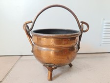 Vintage, ancien chaudron, jardinière en cuivre