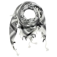Kufiya Têtes de morts avec sabre blanc noir Shemagh foulard Arafat