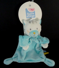 *. DOUDOU PLAT SUCRE D'ORGE CHAT TIGRE bleu blanc jaune girafe éléphant NEUF