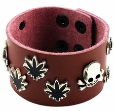 Leather bracelet mens bullet - bracelet,